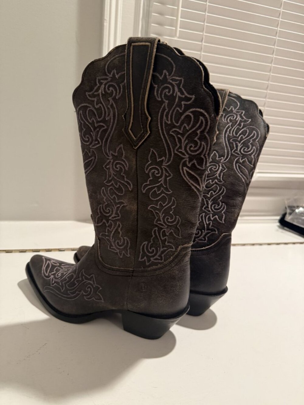 Dingo Flirty N Fun Western Boot Grey Leather Size Womens 7 [jb] - Picture 14 of 16